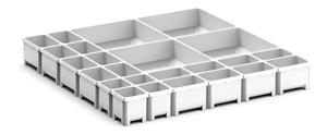 24 Compartment Box Kit 75+mm High x 525W x 525D drawer Bott  Drawer Cabinets 525 x 525 workshop equipment Cubio tool storage drawers 43020793 